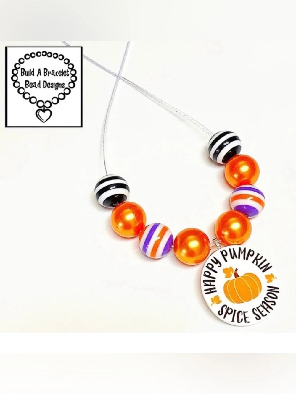 Handmade Happy Pumpkin Spice Season Necklace